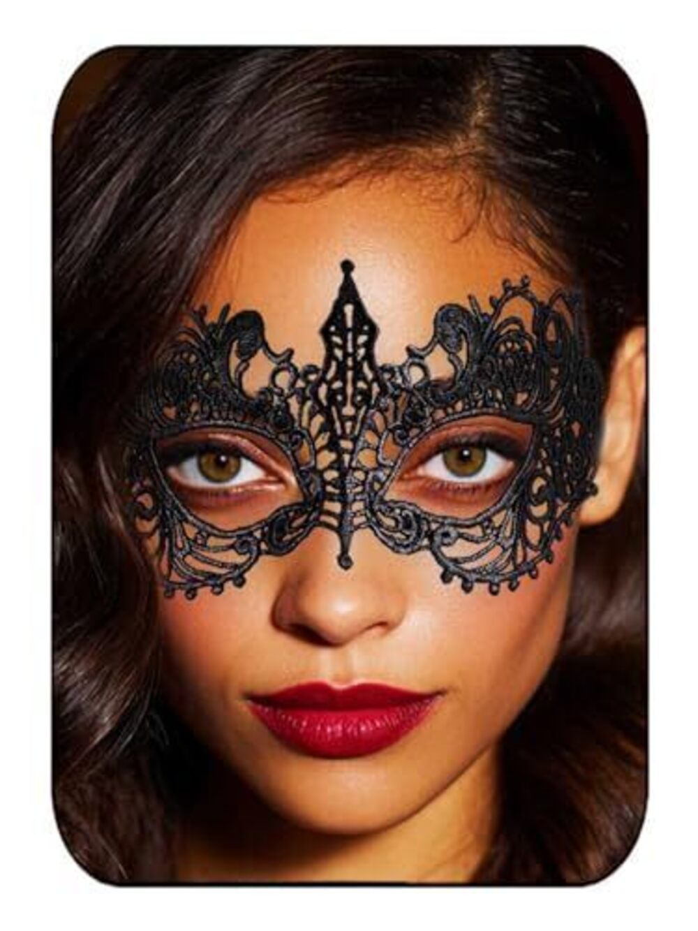 4483 Lace Masquerade Mask Black Halloween Costume Eye Mask Black, One Size